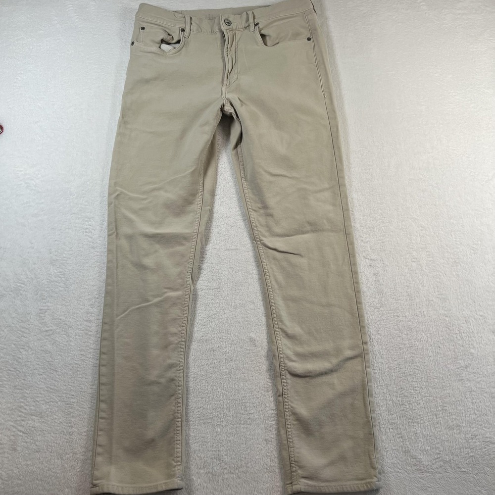 Faherty Jeans Mens 32x32 Beige Stretch Denim Straight Leg Casual Pants